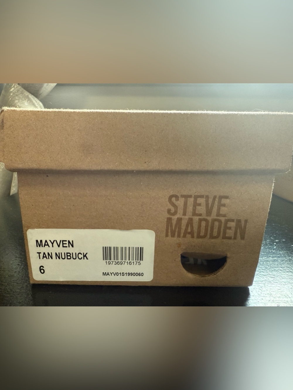 Steve Madden Suede Tan Slide Sandals with Black Footbed - Picture 2 of 3